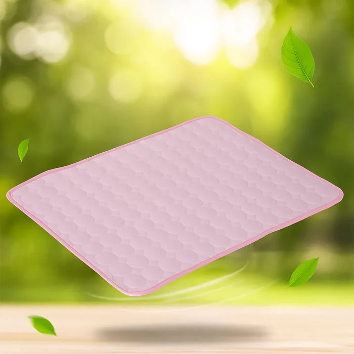 Cooling Mat for Dogs & Cats – Breathable Ice Silk Pet Cooling Pad