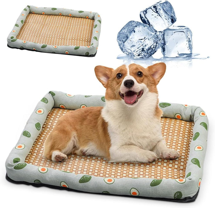 Cooling Rattan Pet Bed | Summer Chill Mat – Cool & Breathable Rest