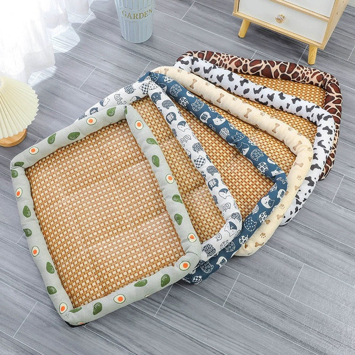 Cooling Rattan Pet Bed | Summer Chill Mat – Cool & Breathable Rest
