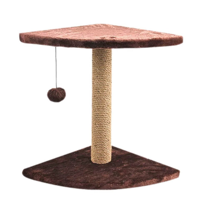 Corner Sisal Cat Scratch Post Brown 44cm