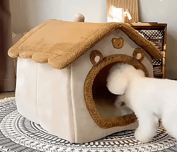 Cozy Cat House | Foldable Plush Indoor Pet Home