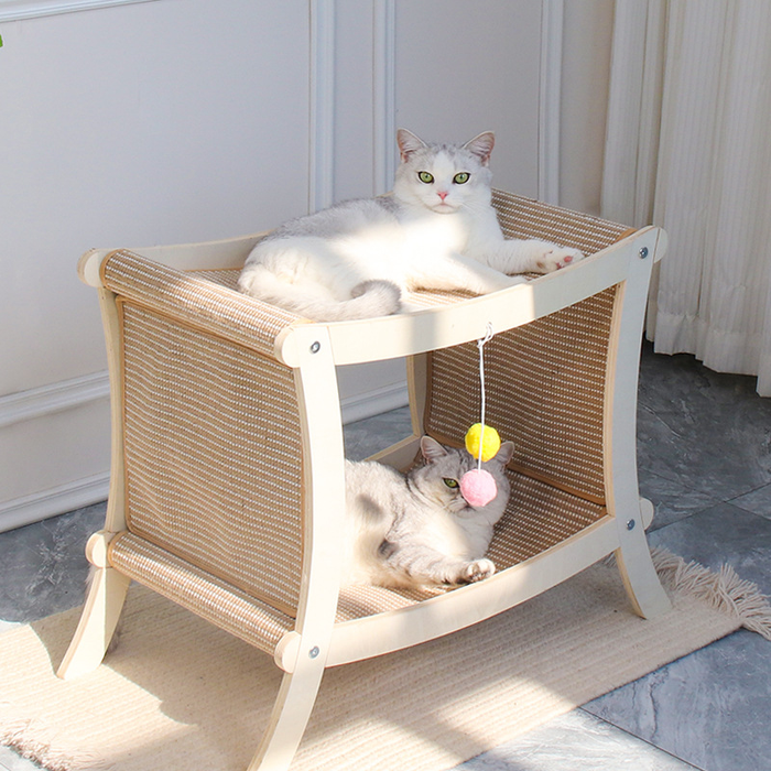 Cozy Climb Cat Bed | Double-Layer Scratcher – Sisal Play