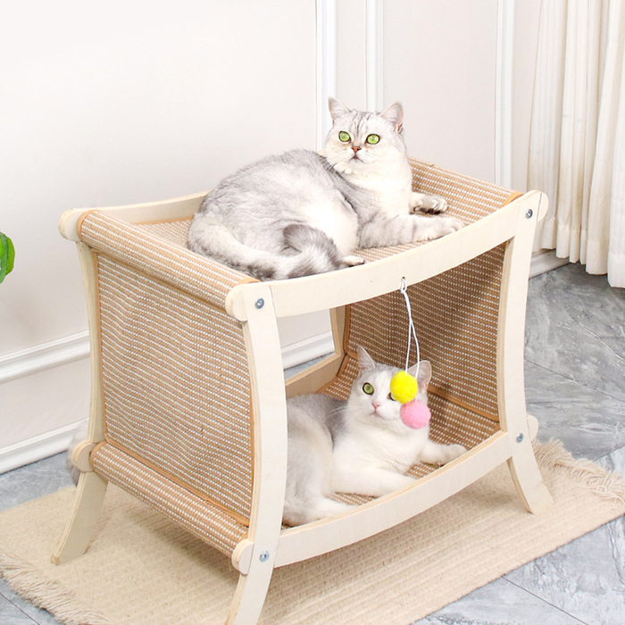 Cozy Climb Cat Bed | Double-Layer Scratcher – Sisal Play