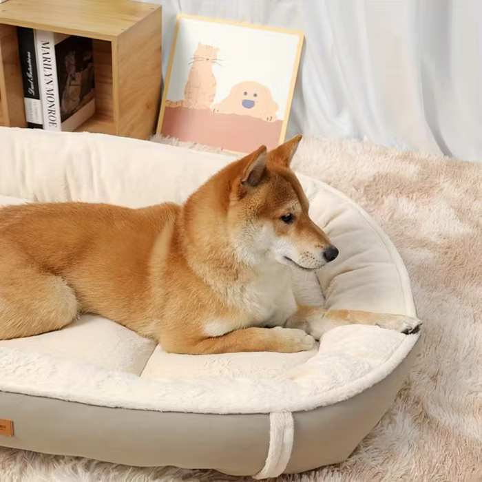 Cozy Nest Dog Bed | Washable Velvet Bed for Large & XL Dogs