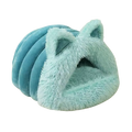 CozyCat Ear Bed | Fluffy Semi-Enclosed Cat Cave with Plush Cushion