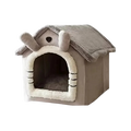 CozyCat Flannel House | Warm Indoor Cat Bed with Soft Cushion & Foldable Design