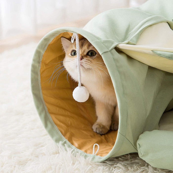 CozyNest Cat Tunnel for Cats – Plush Burrowing Play Tunnel – Soft Foldable Indoor Hideaway