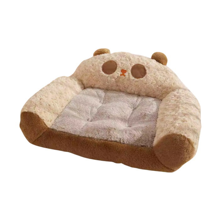 Curved Plush Dog Bed | Cozy Teddy Nest Bed for Indoor Use