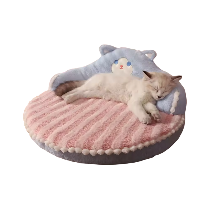 Cute Cat Bed for Kittens | Soft Plush Sofa with Memory Foam Cushion & Washable Cover