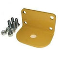 Yellow metal mounting bracket with bolts and nuts for industrial power equipment