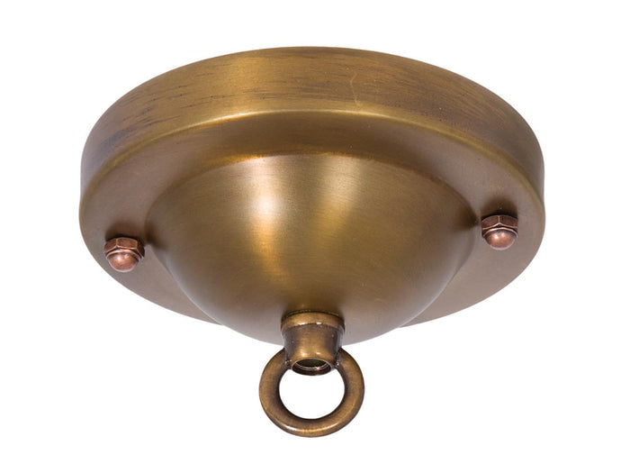 Deep Dome Shape Antique Brass Canopy & hardware kit with matching finish