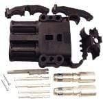 DIN 320 amp connector kit socket with black housing and metal contact components
