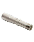 Metal DIN replacement main socket terminal for power equipment, isolated on white background.