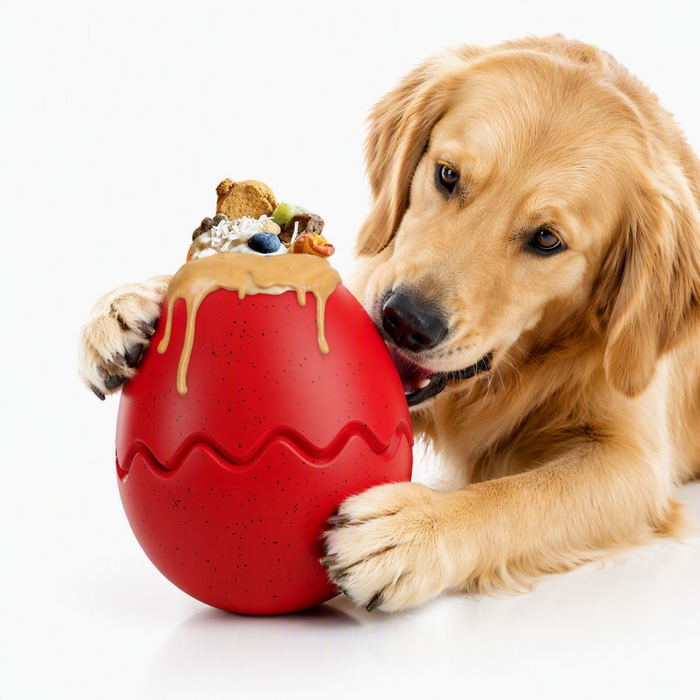 Dinosaur Egg Slow Feeder Dog Ball – Puzzle Treat Dispenser Chew Toy