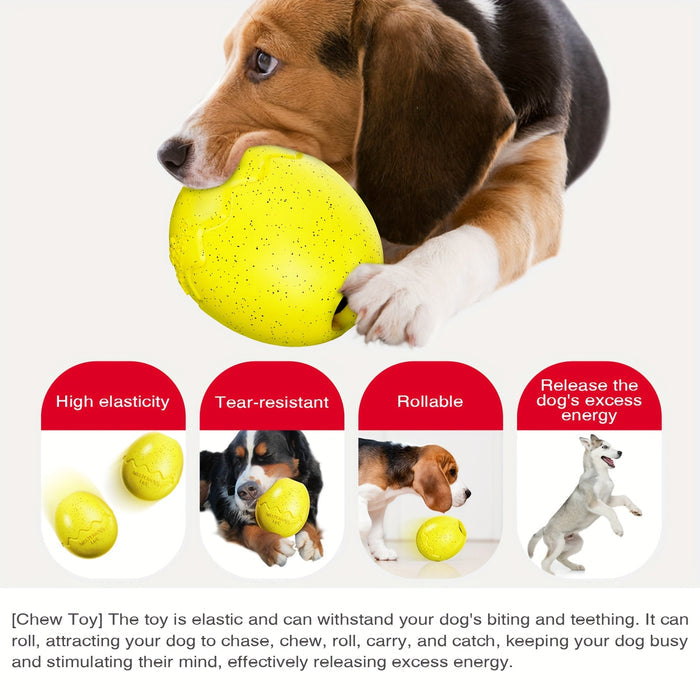 Dinosaur Egg Slow Feeder Dog Ball – Puzzle Treat Dispenser Chew Toy