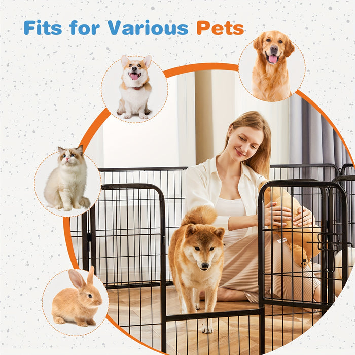 DIY Metal Dog Playpen with Door for Indoor & Outdoor Pet Exercise