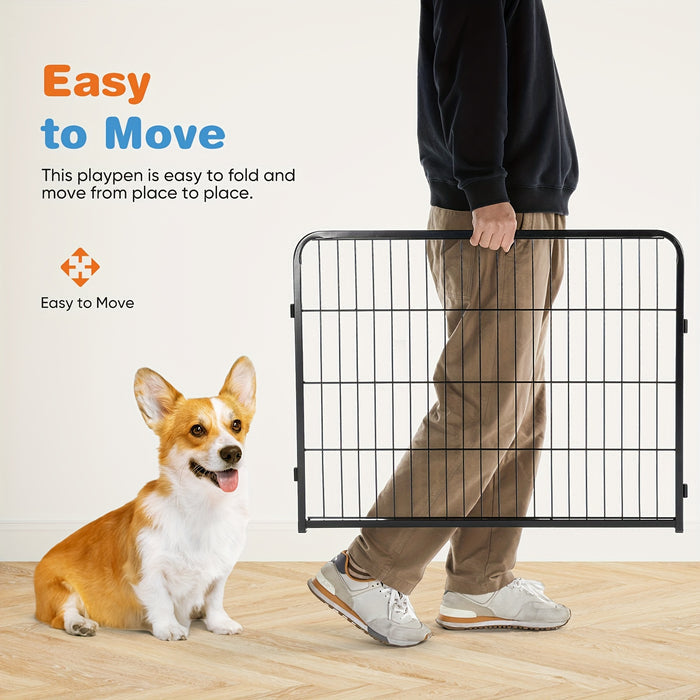 DIY Metal Dog Playpen with Door for Indoor & Outdoor Pet Exercise