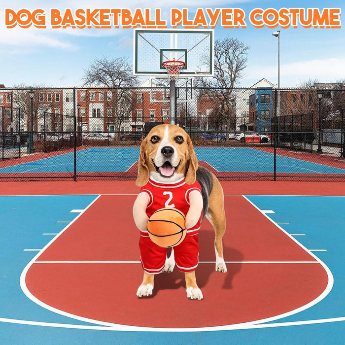 Dog Basketball Costume with Ball | Funny Sports Outfit - Cute Pet Costume