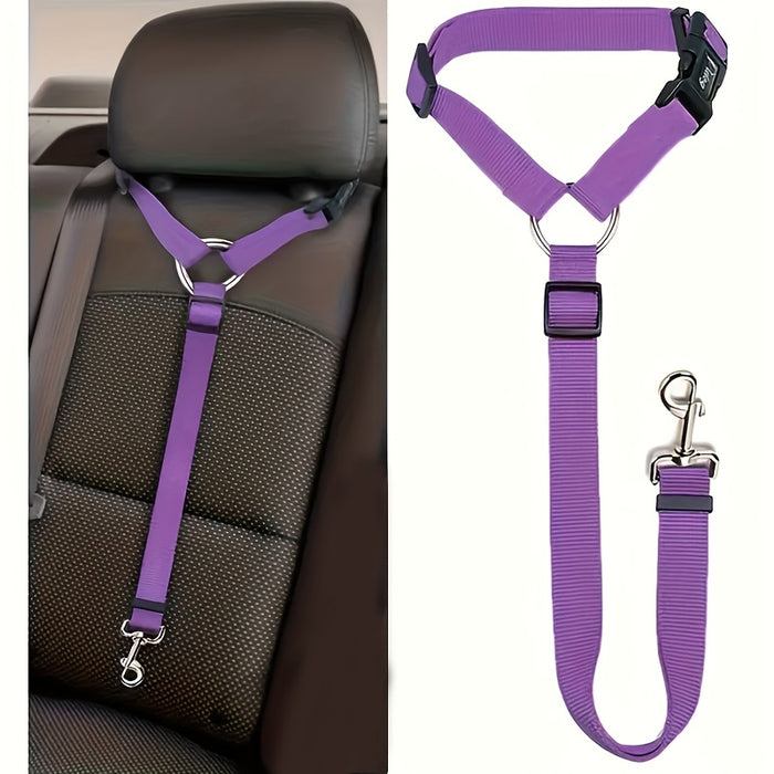 Dog Car Safety Vest Harness – Adjustable Travel Seat Belt with Padding