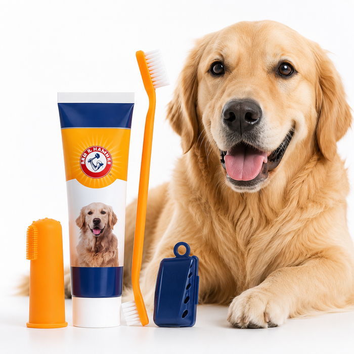 Dog & Cat Dental Care Kit with Toothbrush & Toothpaste for Daily Oral Hygiene