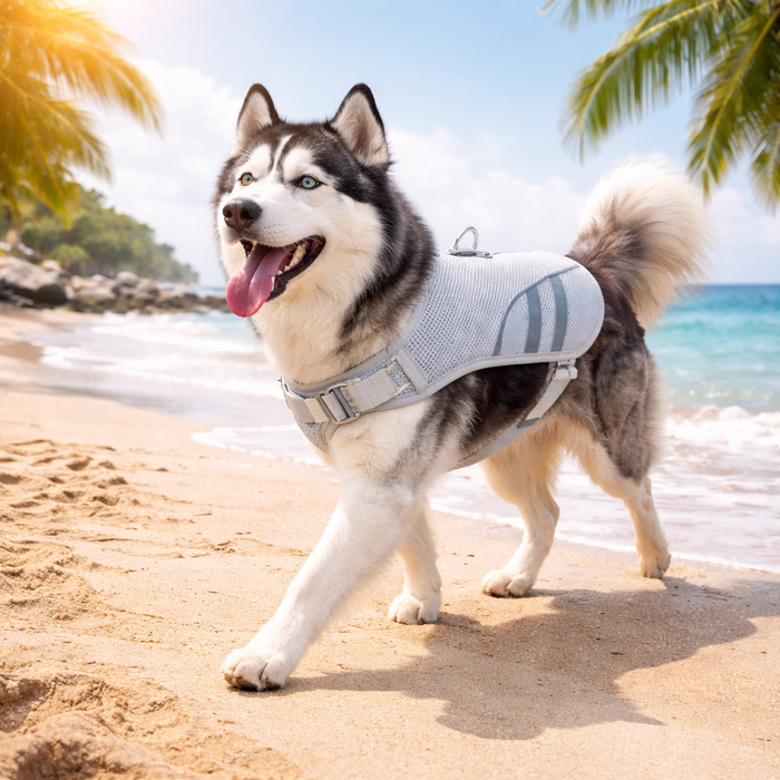 Dog Cooling Vest for Hot Weather – Breathable Reflective Cooling Jacket for Summer