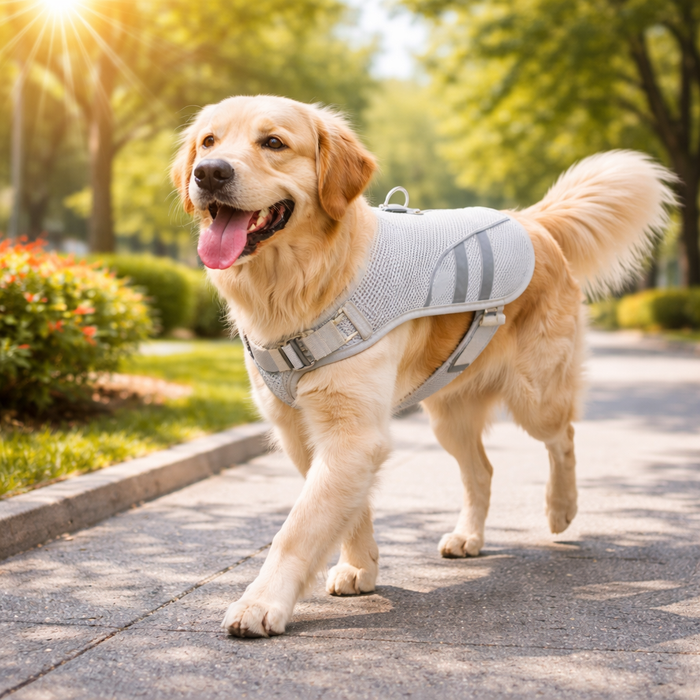 Dog Cooling Vest for Hot Weather – Breathable Reflective Cooling Jacket for Summer