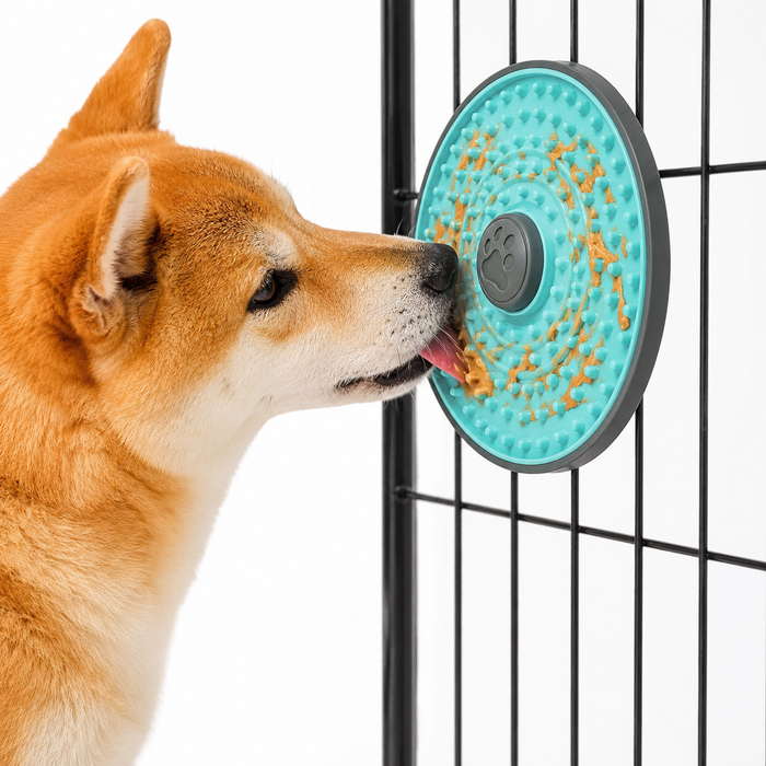 Dog Crate Lick Pad Slow Feeder with Suction Cups for Calm Feeding – Blue