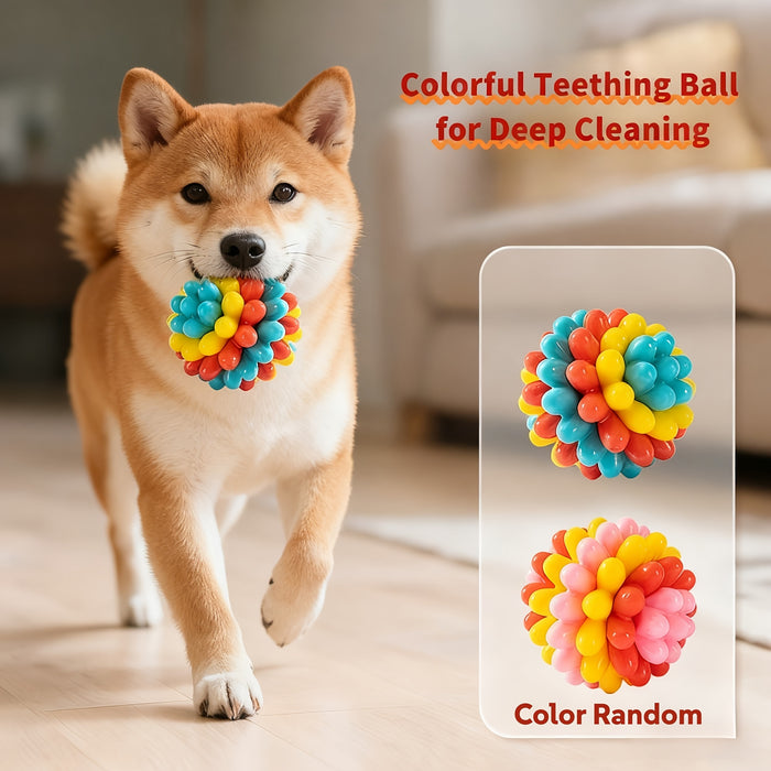 Dog Dental Chew Ball Toy – Rubber Teething & Teeth Cleaning Toy for Dogs