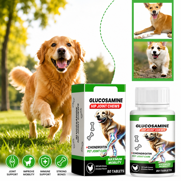 Dog Joint Support Chews with Glucosamine & Chondroitin | 80 Soft Chews