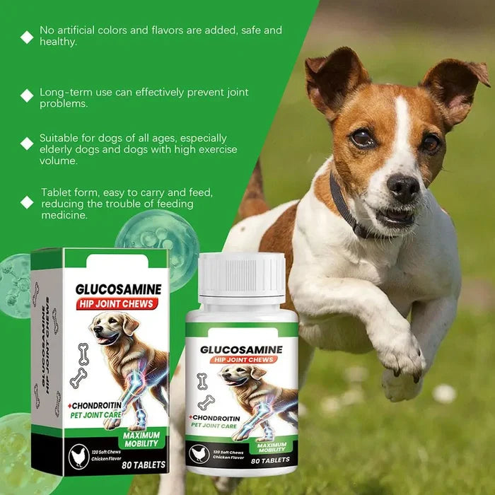 Dog Joint Support Chews with Glucosamine & Chondroitin | 80 Soft Chews