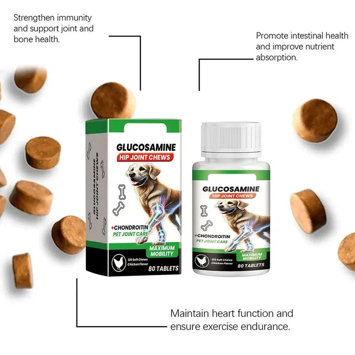 Dog Joint Support Chews with Glucosamine & Chondroitin | 80 Soft Chews