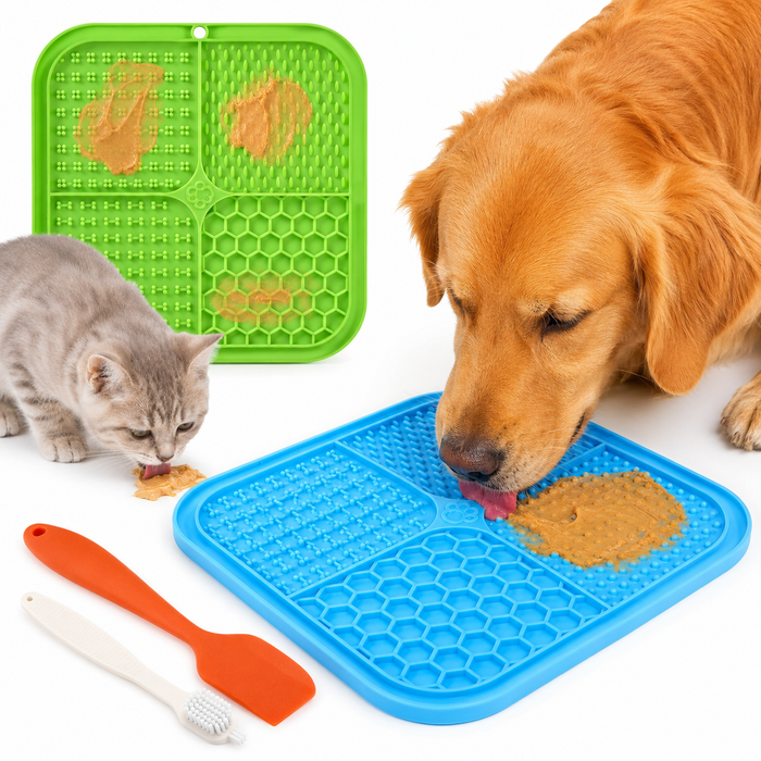 Dog Lick Mat Slow Feeder with Suction Cups | 2-Pack for Dogs & amp Puppies