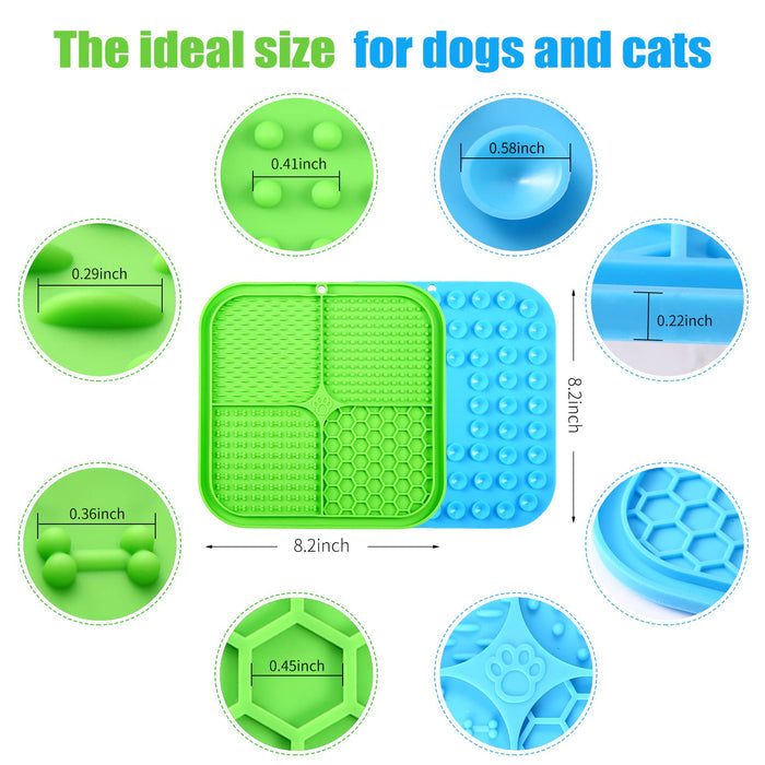 Dog Lick Mat Slow Feeder with Suction Cups | 2-Pack for Dogs & amp Puppies