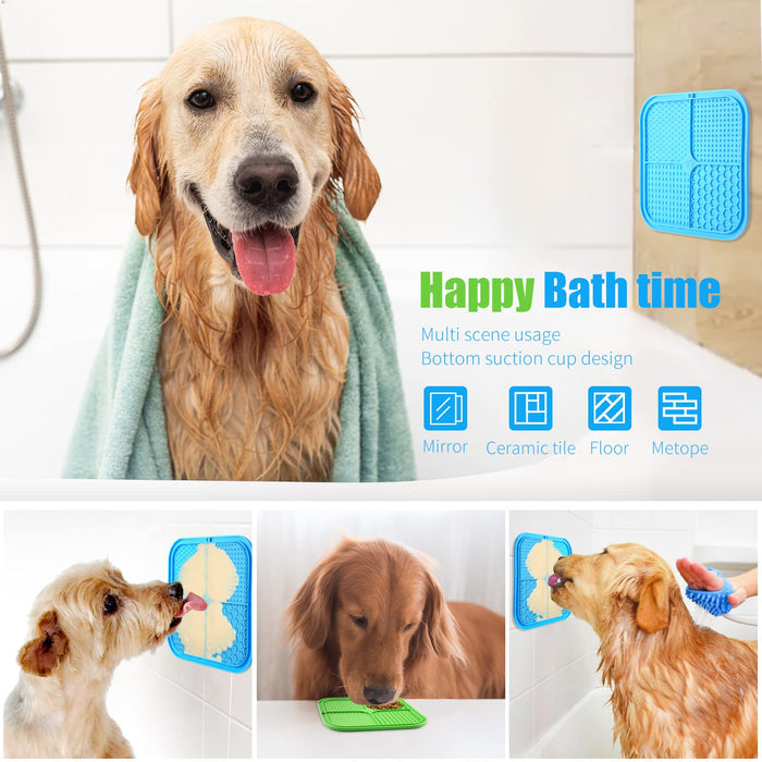 Dog Lick Mat Slow Feeder with Suction Cups | 2-Pack for Dogs & amp Puppies