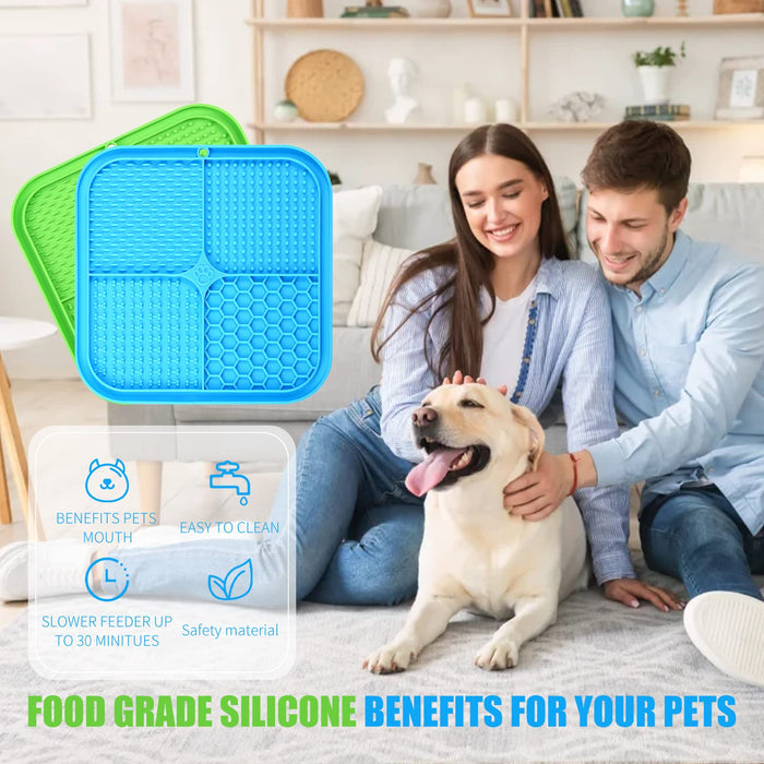 Dog Lick Mat Slow Feeder with Suction Cups | 2-Pack for Dogs & amp Puppies