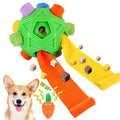 Dog Snuffle Ball Puzzle Toy with Squeaky Carrot & Slow Feeder Green