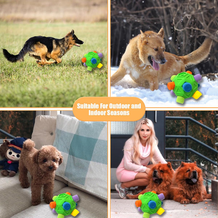 Dog Snuffle Ball Puzzle Toy with Squeaky Carrot & Slow Feeder Green
