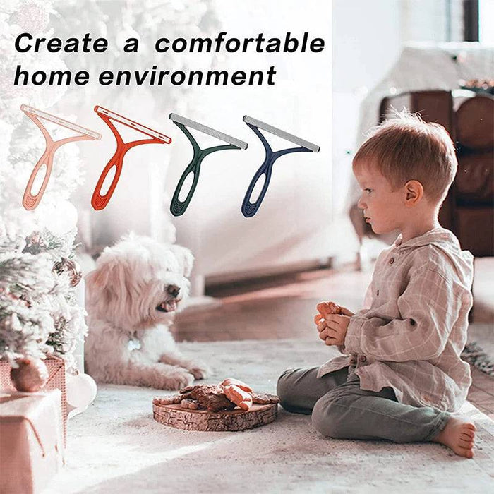 Double Sided Pet Hair Remover Brush - Reusable Manual Lint Scraper for Furniture & Carpet