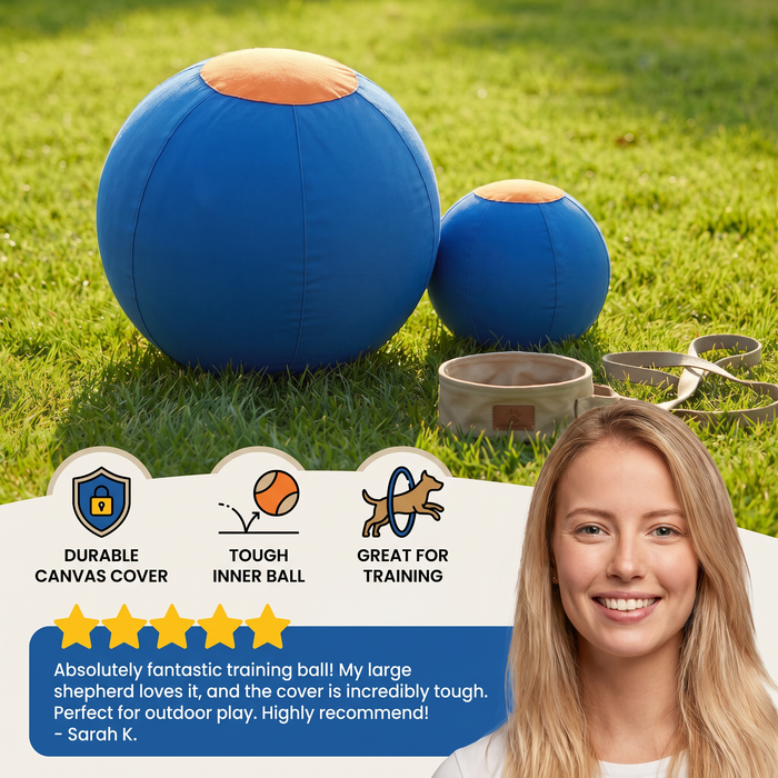 Durable Dog Training Ball with Cover | Interactive Fetch & Exercise Toy