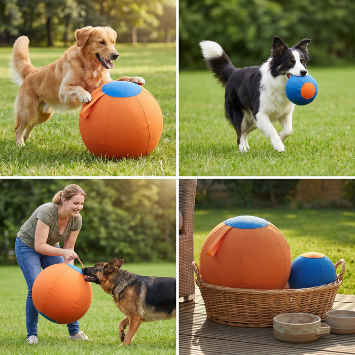 Durable Dog Training Ball with Cover | Interactive Fetch & Exercise Toy