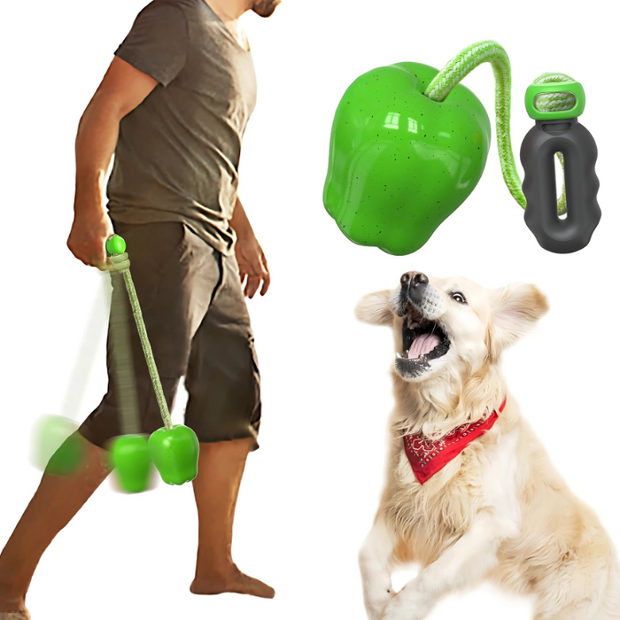 Durable Dog Tug Toy for Aggressive Chewers – Interactive Apple Chew Toy