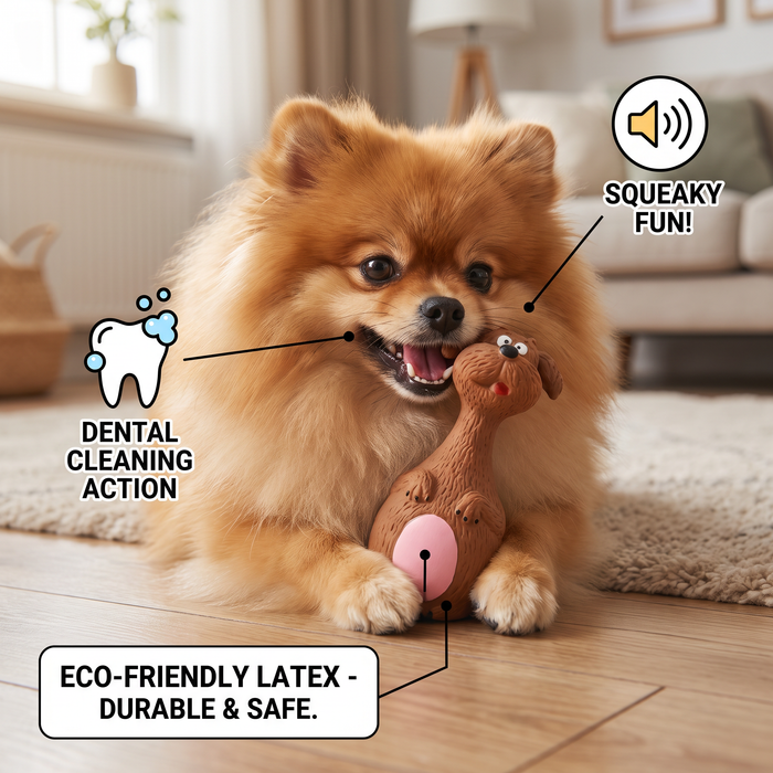 Durable Latex Squeaky Dog Toy | Interactive Chew & Dental Play Toy