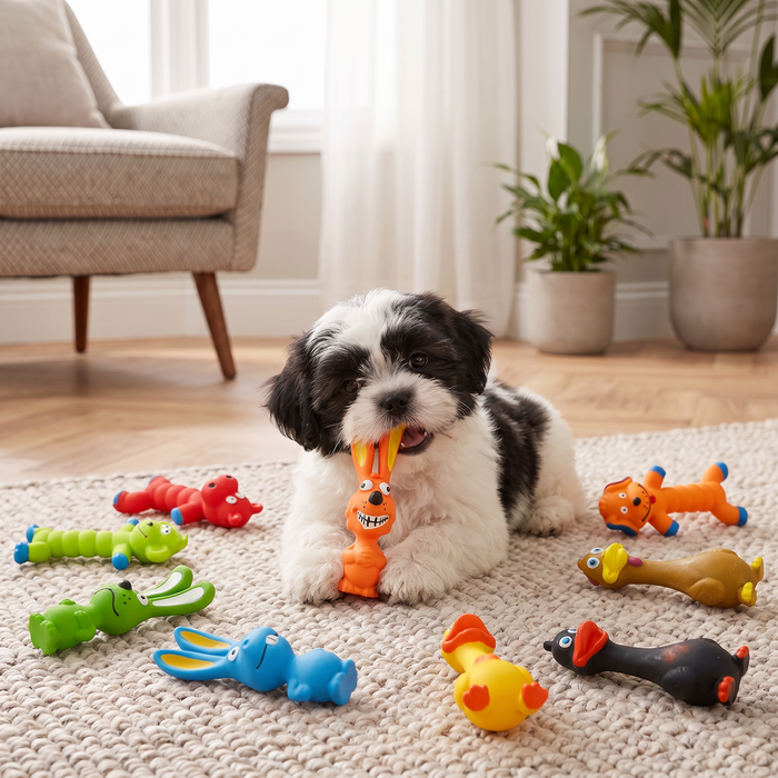 Durable Natural Latex Dog Chew Toy for Teeth Cleaning & Oral Care
