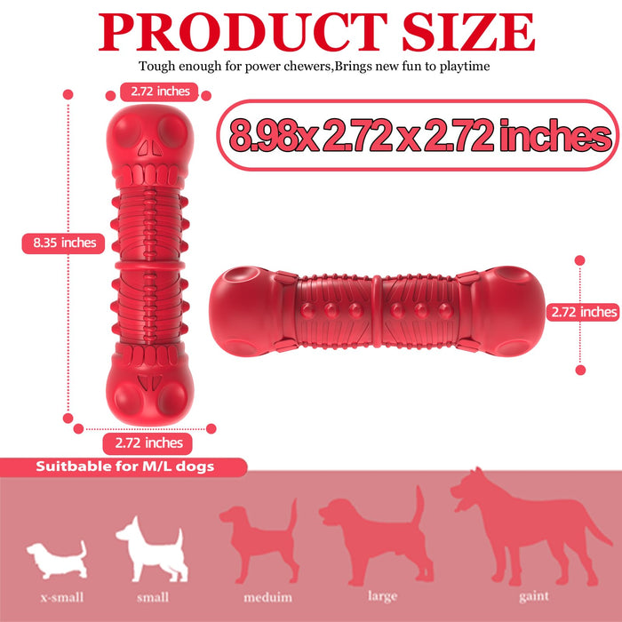 Durable Rubber Dog Squeaky Toy for Aggressive Chewers & Large Dogs