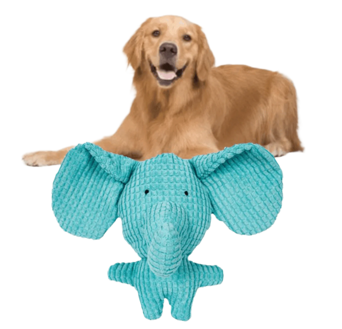 Durable Squeaky Elephant Chew Toy for Dogs | Tough Plush Play Toy