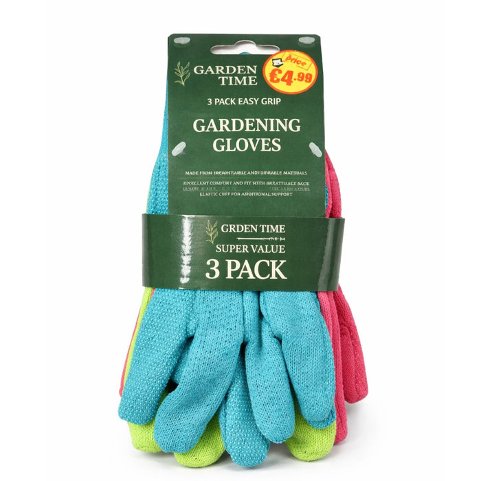 Easy Grip Gardening Gloves 3 Pack - MrPRICE.online