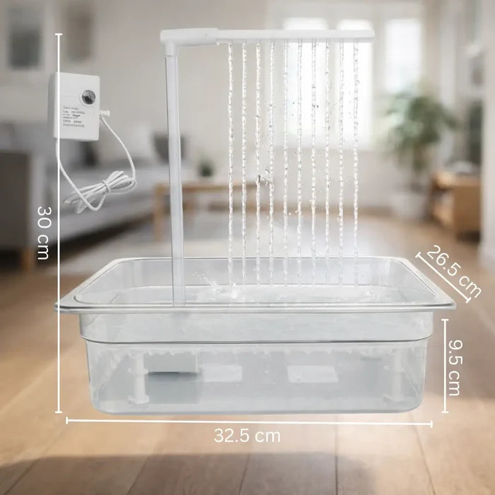Electric Bird Bath with Rain Shower – Automatic Bird Bath Fountain for Cage