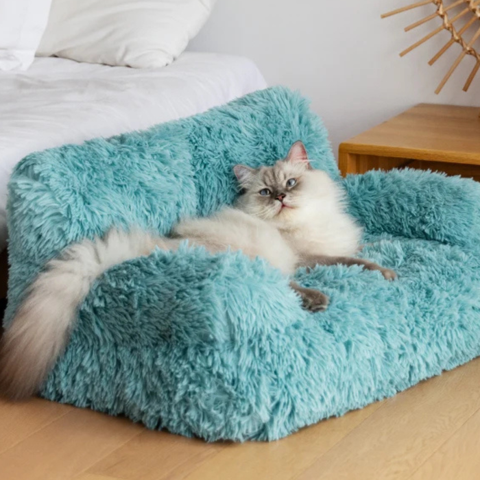 Elevated Pet Sofa Bed | Washable Plush Bed for Small Dogs & Cats