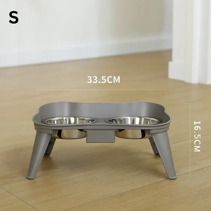 Elevated Stainless Steel Dog Bowls – Double Dog Bowl with Non Slip Stand