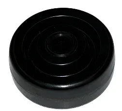 Black plastic entry wheel for battery rack or industrial equipment